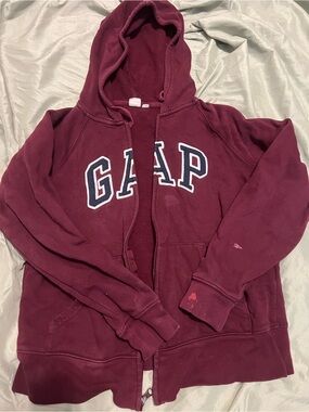 GAP Burgundy Full-Zip Hoodie